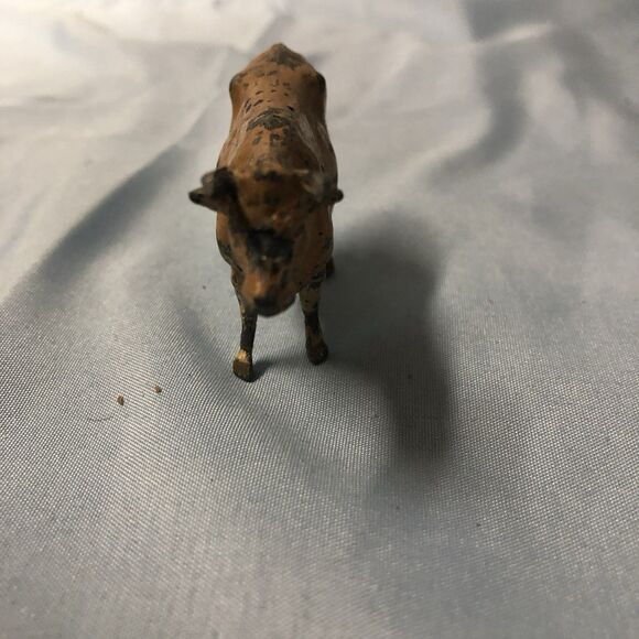 Vintage Lead Brown Cow Figures Lot Of 2 - Picture 4 of 5